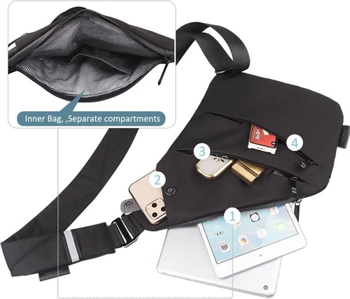 Simplify Living Cross Body Bag for Women Men, Anti Theft Crossbody Travel Bags - Picture 10 of 38