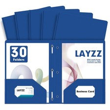 Plastic 2 Pocket Folders With Prongs 30 Pack Poly Folders Blue