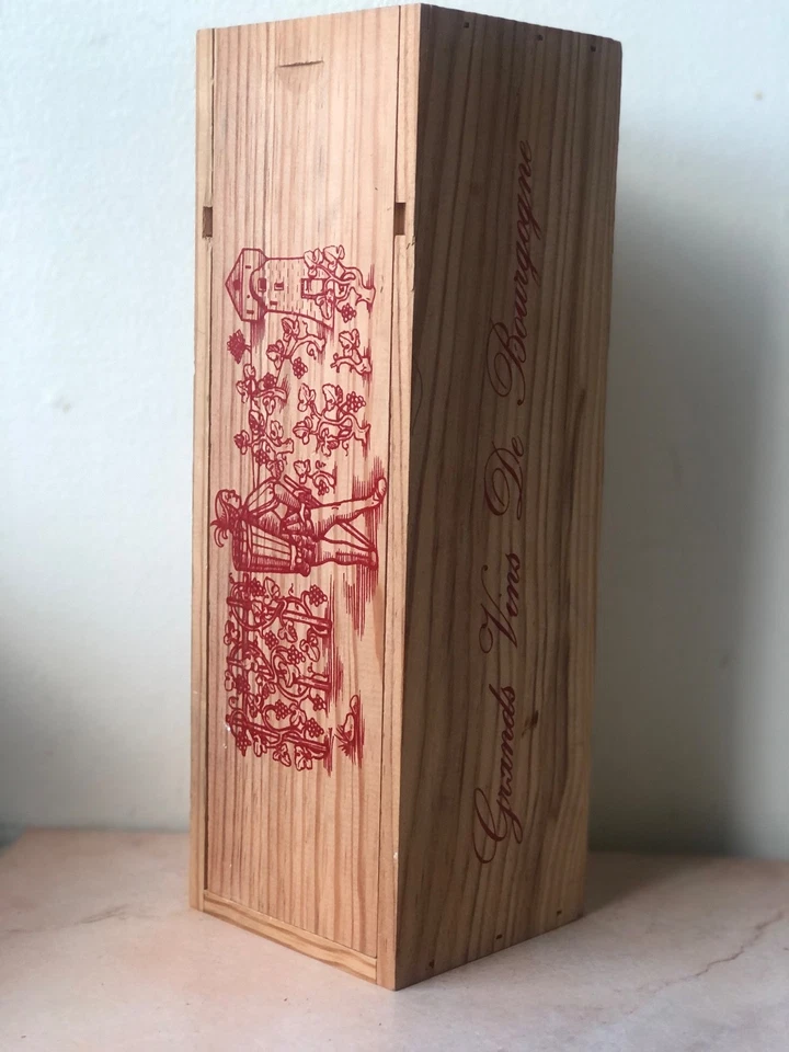 Grands Vins de Bourgogne, Vintage Wooden Burgundy Wine Crate / Sliding Wood Box - Image 2 of 4