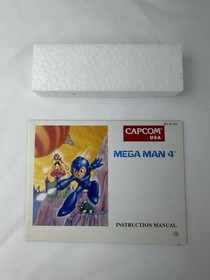 Mega Man 4 Nintendo NES Game 1991 Complete Box Manual Poster Foam Japan Original