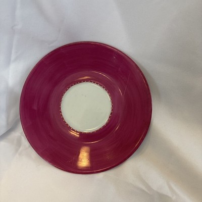Soizick de la Bruguiere Limoges Plate Saucer pink hand painted and signed France