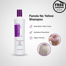 Image of Fanola No Yellow Shampoo 350ml Blonde Grey Hair Toning Anti Brass Free Ship