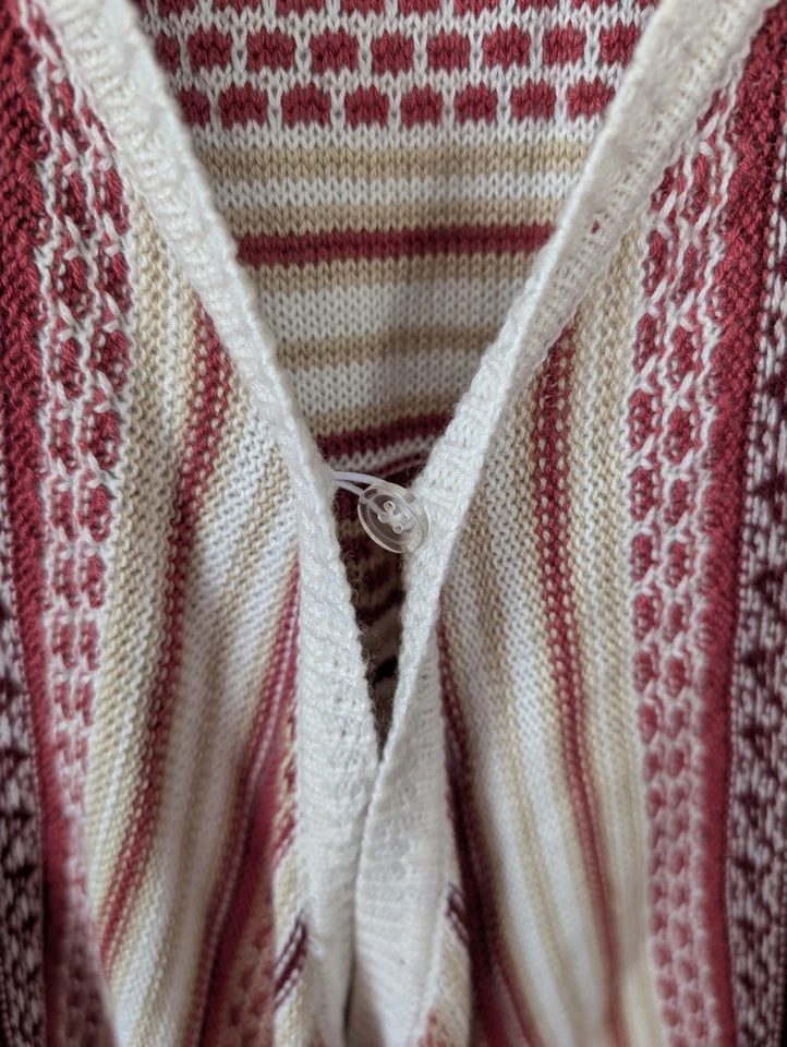 Aventura Rayas Frente Abierto Largo Tejido Cárdigan Chaleco Plumero XL Boho Lagenlook Foto 2 de 4