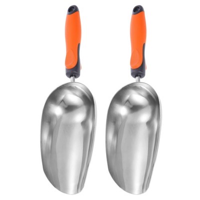 2pcs Garden Soil Scoop 14.57'' Stainless Steel Hand Shovel Spade with Handle