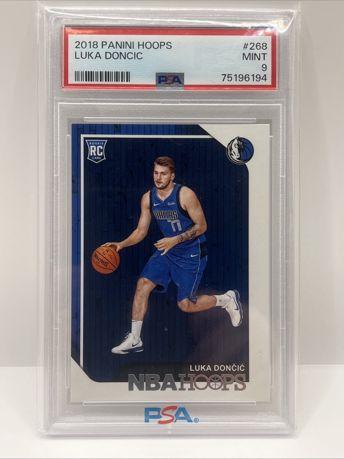 2018 Panini NBA Hoops Luka Doncic (White Line Border on Front) PSA 9 MINT 1p00