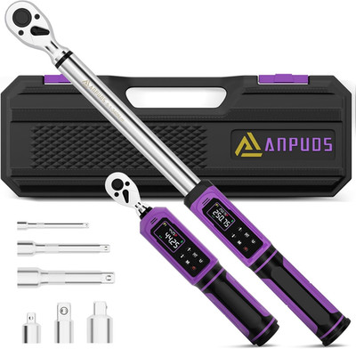 ANPUDS Digital Torque Wrench Set 3/8'' & 1/2'' Drive, 0.66-44.25 Ft-lb/0.9-60 Nm &