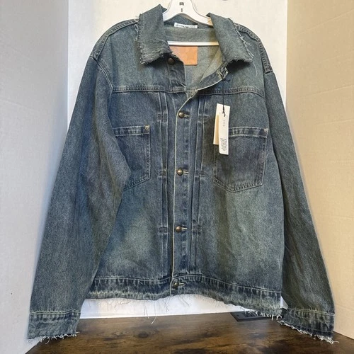 CEEC LA Streetwear Brand Men’s Dirty Wash Type II Denim Jacket NEW Size L image 2
