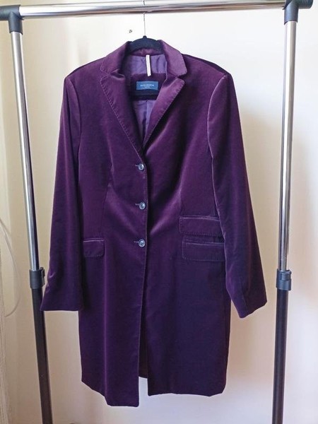 Women Piazza Sempione Trench Coat Purple Velvet 38