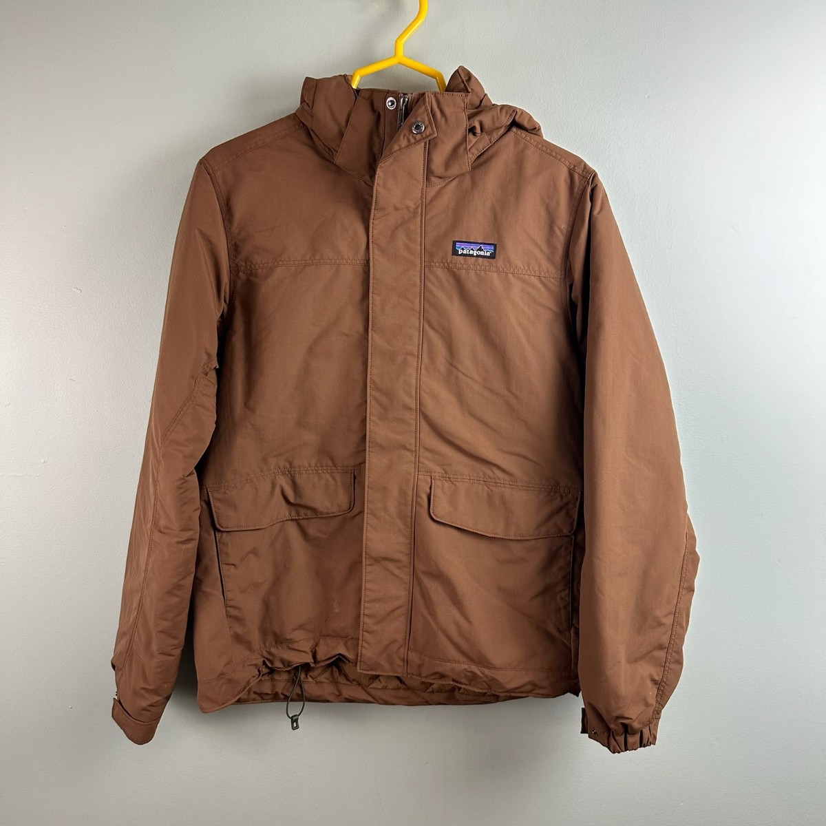 Patagonia Mens Isthmus Jacket Parka Brown Nylon Polyester Full Zip
