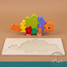 3D Wooden Dinosaur Puzzle Toy for Kids Montessori Educational Building Blocks