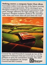 1986 GenCorp General Tire DiversiTech Aerojet RKO Highway Fields Art ad