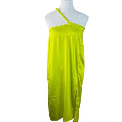 Future Collective x Alani Noelle Green Satin One Shoulder Dress NWT Womens Sz 8