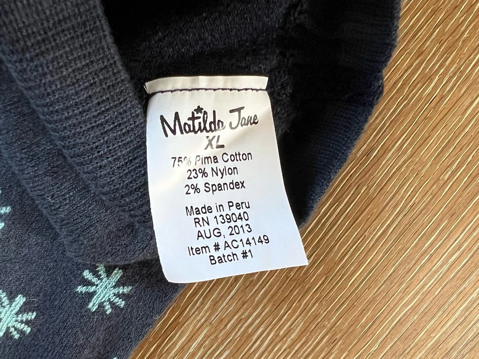 Medias Matilda Jane Niñas Azul Copo de Nieve Talla XL NUEVAS SIN ETIQUETAS Foto 3 de 4