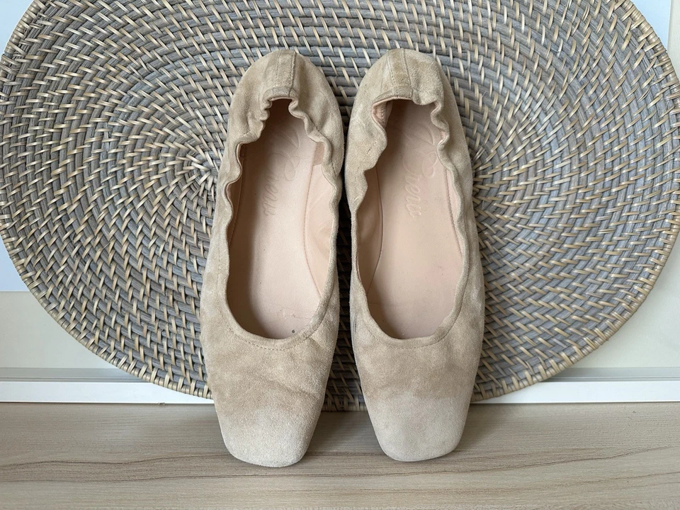 Pisos de ballet J Crew Anya Scrunchie en gamuza caqui tostado para mujer talla 8,5 Foto 4 de 4