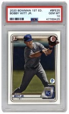 Bobby Witt Jr. 2020 Bowman 1st Edition Rookie RC PSA 10 Gem Mint #BFE-25 Royals 