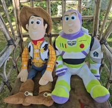 Lot Of 2 Woody 25"   Buzz Lightyear 23   Plush Toy Story 4 Disney Store Pixar