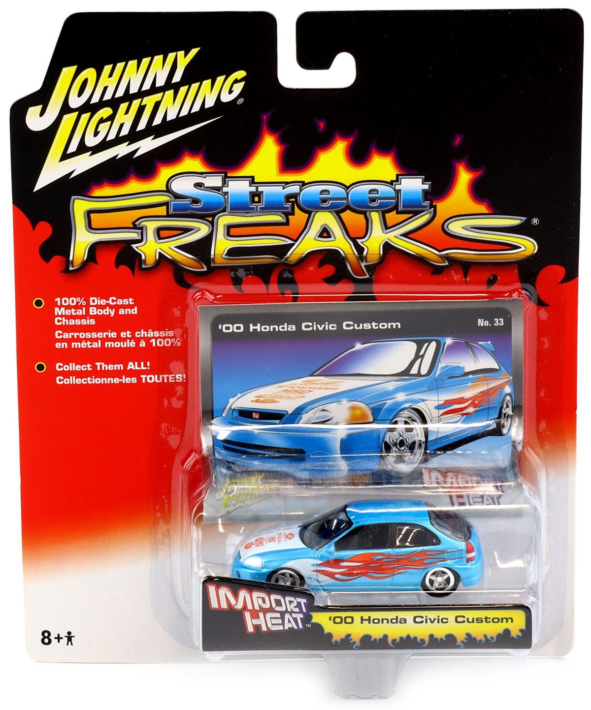 1:64 Johnny Lightning '00 Honda Civic Custom Blue Street Freaks Diecast