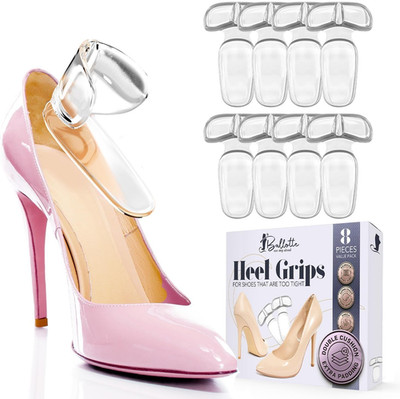 Premium Silicone Heel Pads for Shoes. Soft Heel Grips or Inserts for Big Shoes, 