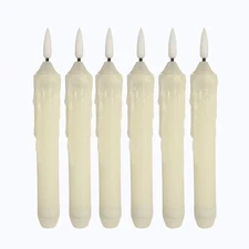 Flameless Taper Candles with 6H Timer Built-in,Auto On Daily, Not Remote, 6 P...