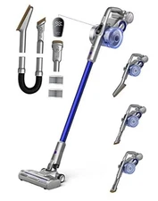  Cordless Vacuum Cleaner for Home, 25kPa 550W Strong Suction, 3000mAh 