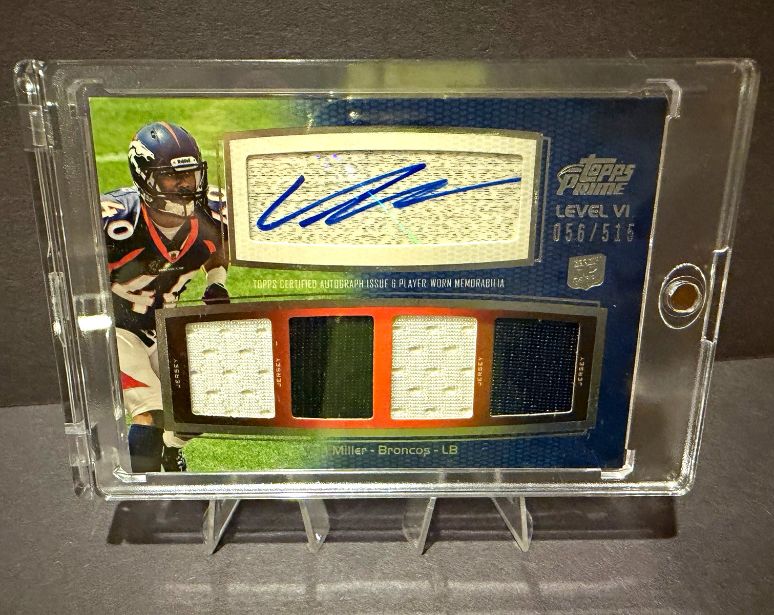 Von Miller Topps Prime Autograph Relics Level 6 #PVIVM Base