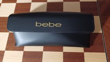 BEBE WOMEN'S MEN  S EYEGLASSES BLACK SEMI HARD FLIP CASE BLACK FELT LINED. NEW