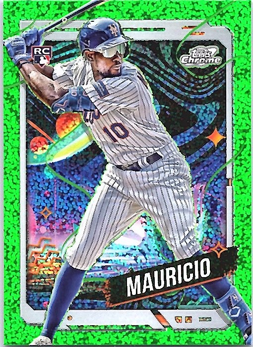 2024 Topps Chrome Cosmic RONNY MAURICIO RC Green Star Dust Refractor /75 Mets