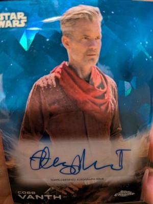 Cobb Vanth Autogramm Timothy Olyphant /5 Star Wars Mandaorian Topps Sapphire