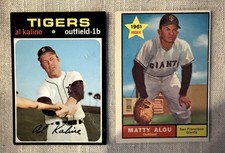 2 Card Lot 1971 Topps Al Kaline #180 EX+ & 1961 Topps Matty Alou #327 RC Fair