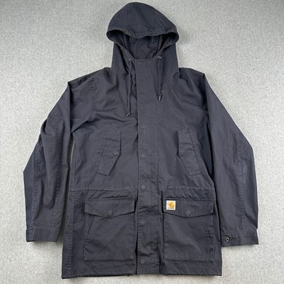 Carhartt WIP Battle Parka Men's Medium Black Hooded Jacket Utility Workwear