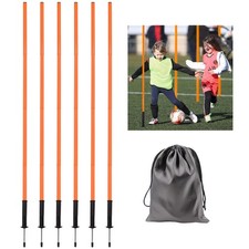 6Pcs 5FT Agility Poles for Soccer,Basketball,Football,Dog,Horse Training-Adju...