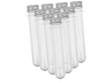 5" Tubes Plastic Storage Tube Vials w/ Metal Screw On Lid 15pc