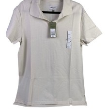 Goodfellow  Co Men's Polo Shirt, Size M, Short Sleeve Standard Fit, Beige