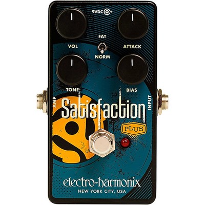 ElectroHarmonix Satisfaction Plus Fuzz Effects Pedal Black and Blue