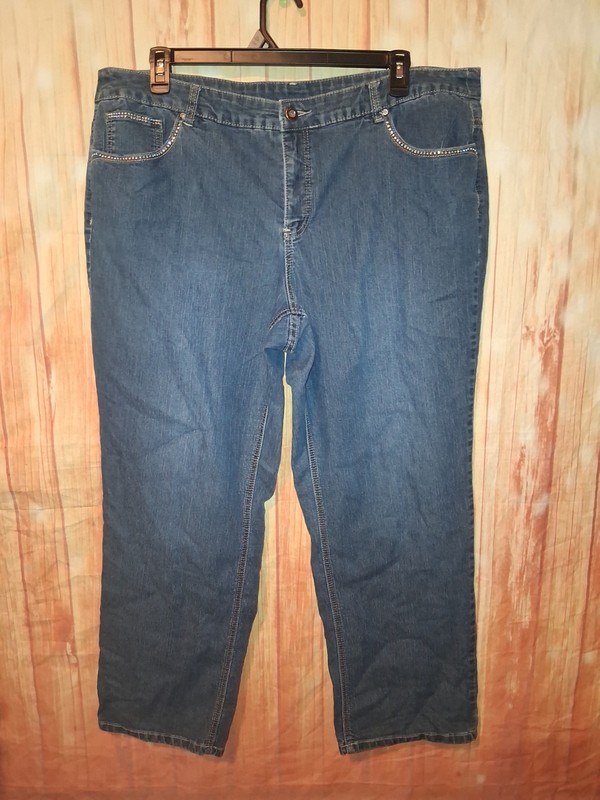 CJ Banks Signature Slim Medium Denim Straight Leg Jeans Sz 22W