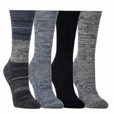 KIRKLAND Signature Women Extra-Fine Merino Wool Blend Crew Sock, 4-pair 6-10.5