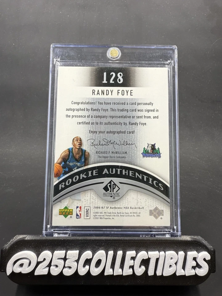 2006-07 SP Authentic NBA Basketball Randy Foye Rookie Auto /299 SP Timberwolves - Image 2 of 2