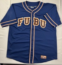 Vintage 90  s / Y2K RARE FUBU Baseball Jersey Size XXL Navy Hip Hop Style