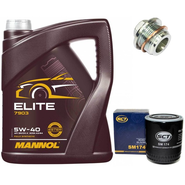 MotoröL Set 5W40 5 Liter + ÖLfilter + ÖLablassschraube FüR Audi 80 A4 A8 A6 2.8-image