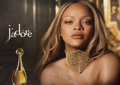 Dior J adore Rihanna Poster Advertisement   Rare Collectible 8'' x 6.5''