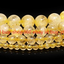 100 Natural Yellow Citrine Gemstone Loose Beads Round 6mm 8mm 10mm 15''