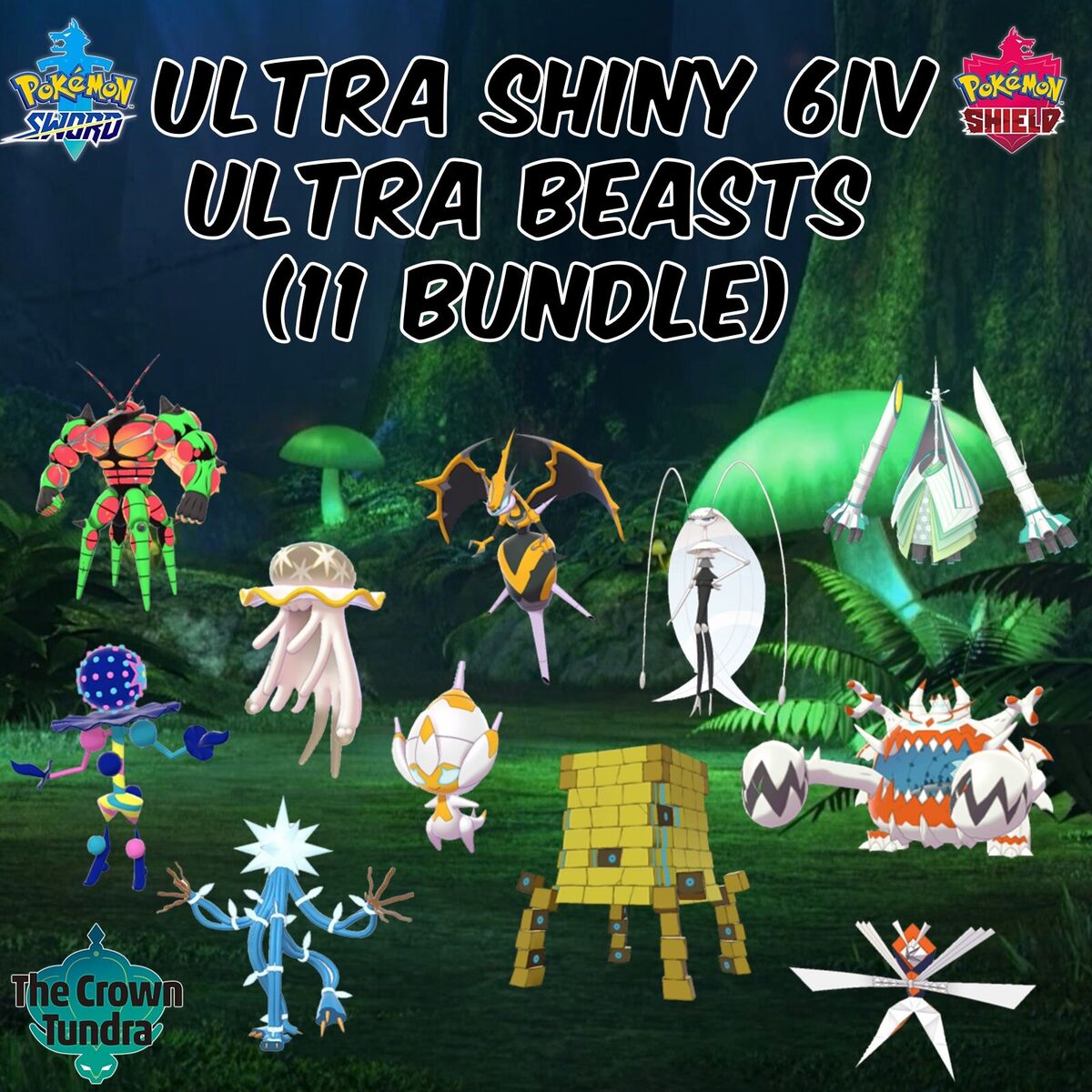 All 11 Shiny 6IV Ultra Beasts Crown Tundra Pokemon with Master