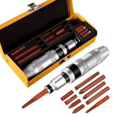 Gravity Knock Screwdriver Set Stubborn Screw Removal Tool Broken Head Screw