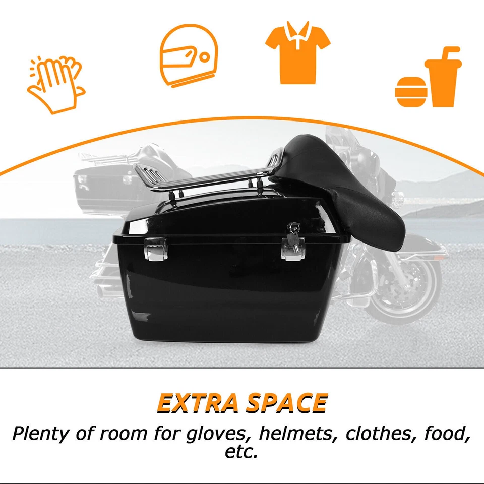 13.7" King Trunk Pack For Harley Davidson Touring Road Electra Glide 1997-2008 — 第 3/4 张图片