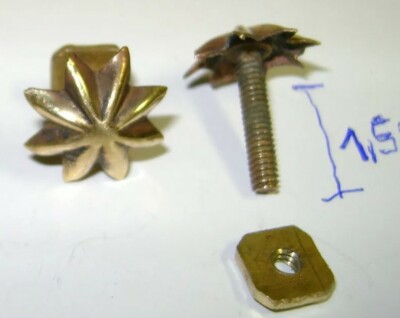 2 star screws with nut for pickel hood plate or cross blade fitting