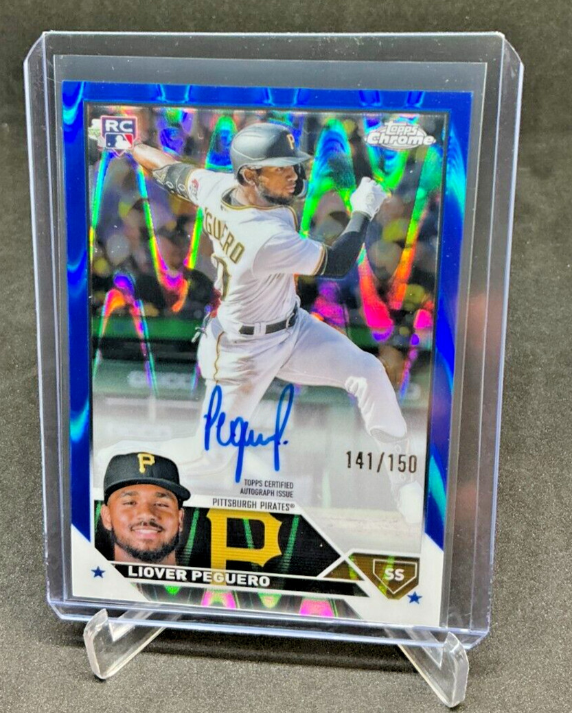 2023 Topps Chrome LIOVER PEGUERO RC Blue Refractor AUTO 141/150