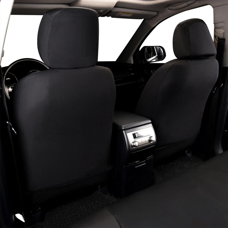 Flying Banner Universal Car Seat Covers Set PU Leather Mesh Rear Split Black Men - image 3 of 4