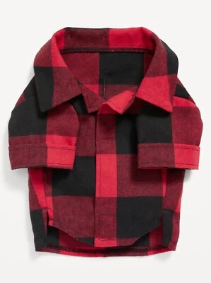 Old Navy Christmas Matching Print Plaid Flannel Shirt for Pets Dogs Size L or XL - Image 1 of 2