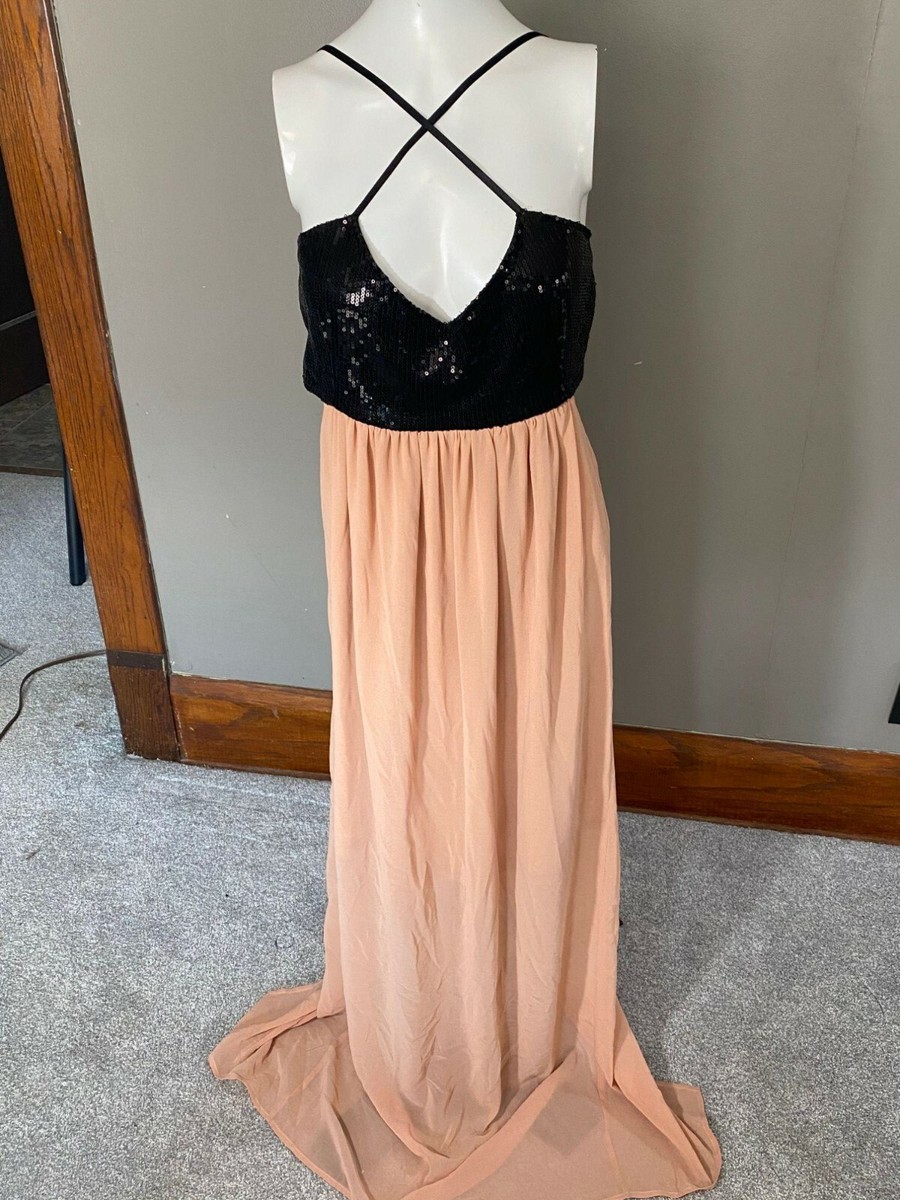 formal junior dress Pink V-neckline Beaded Tulle Long Formal Dresses, Dark Pink Junior Pro –  Cutedressy main image 0