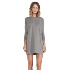 Revolve Sweats Norma Kamali Sweatshirt Sweater Tunic LS Mini Dress Grey Gray XS